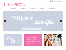 Tablet Screenshot of cutiepiewaxbar.com